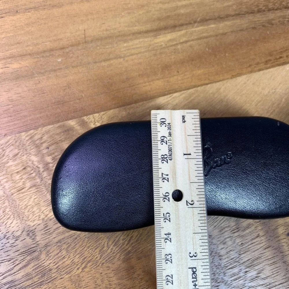 Ray-Ban‎ Black Leather Hard Shell Eyeglasses Sunglasses Case Clamshell Lined OEM